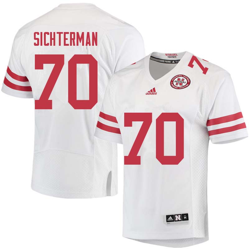 Men #70 Matt Sichterman Nebraska Cornhuskers College Football Jerseys Sale-White